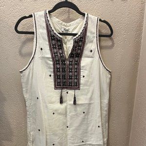 Madewell – Cream/ivory, cotton, sleeveless, lined, embroidered, Suncoast dress
